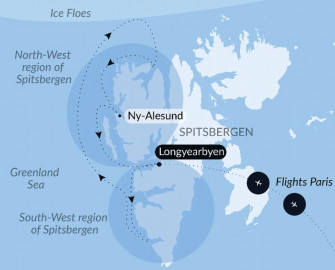 Маршрут круиза «Фьорды и ледники Шпицбергена»