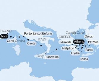 Маршрут круиза «Круиз по Средиземноморью »