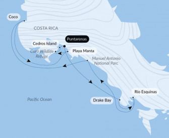 Маршрут круиза «Тихоокеанское побережье Коста-Рики»