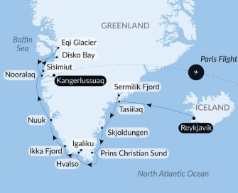 Маршрут круиза «Экспедиция по Гренландии»