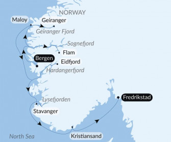 Маршрут круиза «Легендарные фьорды Норвегии»