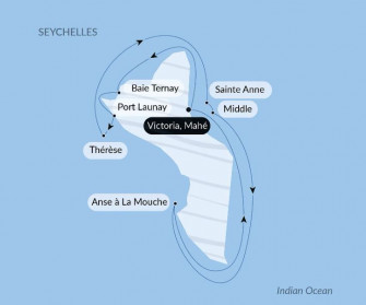 Маршрут круиза «Сейшельские острова под парусами на Spirit of Ponant»