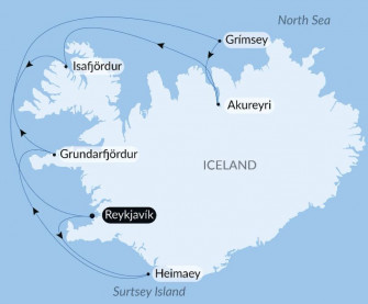 Маршрут круиза «Исландская мозаика»