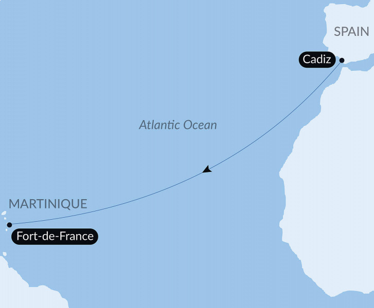Тур «Ocean Voyage: Cadiz - Fort de France»