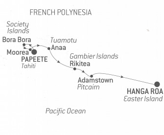 Маршрут круиза «Полинезия и Остров Пасхи »