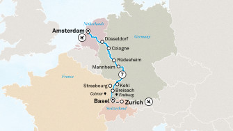 Маршрут круиза «Рождественские ярмарки Рейна»