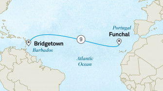 Маршрут круиза «Велнесс-круиз: Барбадос - Португалия»