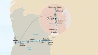 Маршрут круиза «Незабываемая Дору и прекрасный юг Франции»