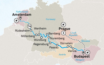Маршрут круиза «Католическое рождество, Новый год и Прага»