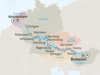 Маршрут круиза «Рождественские ярмарки Европы »