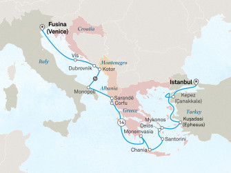 Маршрут круиза «Греческие острова и Галлипольский полуостров»