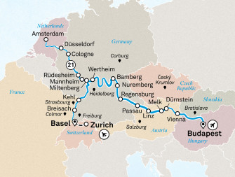 Маршрут круиза «Рождественские ярмарки Европы »