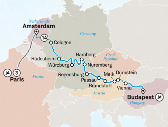 Маршрут круиза «Рождественские ярмарки и Париж »