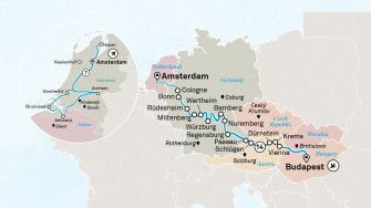 Маршрут круиза «Сокровища Европы, ветряные мельницы и тюльпаны »