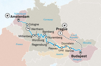Маршрут круиза «Католическое рождество, Новый год и Прага»