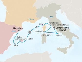 Маршрут круиза «Острова Средиземного моря »