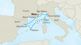 Маршрут круиза «Жемчужины Средиземного моря»
