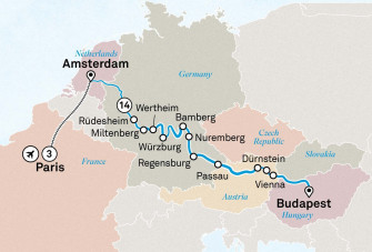 Маршрут круиза «Рождественские ярмарки и Париж »