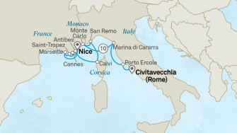 Маршрут круиза «Французская Ривьера, Корсика и Гран-при Монако»