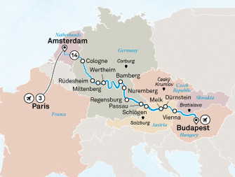 Маршрут круиза «Новый год и Рождество. Комбинированный тур с Парижем»