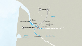 Маршрут круиза «Beautiful Bordeaux with Highlights of Paris»