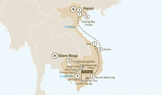 Маршрут круиза «Камбоджа и Вьетнам. Роскошный круиз по Меконгу»