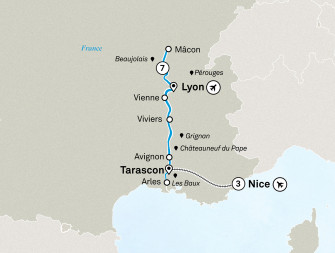 Маршрут круиза «Идиллическая Рона и Французская Ривьера»