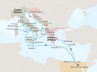 Маршрут круиза «Восточное Средиземноморье. Круиз для участников Scenic Club »