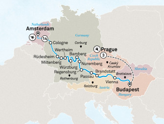 Маршрут круиза «Новый год и Рождество. Комбинированный тур с Прагой»