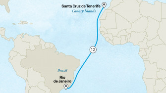Маршрут круиза «Велнесс-круиз: из Рио в Санта-Крус-де-Тенерифе»