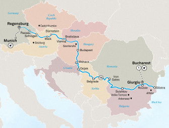 Маршрут круиза «Восточная Европа, Балканы и сокровища Дуная»