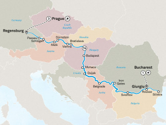 Маршрут круиза «Прага, сокровища Дуная, Восточная Европа и Балканы»