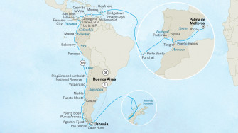 Маршрут круиза «Гранд-круиз: из Антарктиды в Средиземное море »