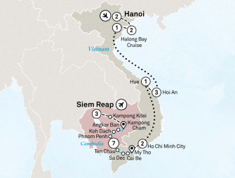 Маршрут круиза «Роскошный Меконг»