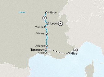 Маршрут круиза «Идиллическая Рона»