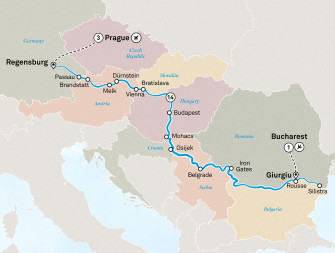 Маршрут круиза «Прага, сокровища Дуная, Восточная Европа и Балканы»