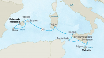 Маршрут круиза «Сокровища Средиземноморья»