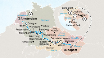 Маршрут круиза «Сокровища Европы, Загреб и Любляна»