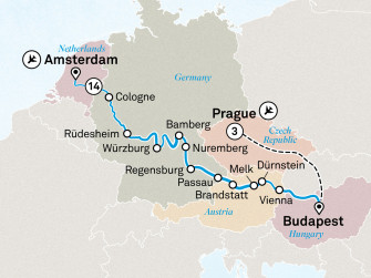 Маршрут круиза «Католическое рождество, Новый год и Прага»