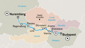 Маршрут круиза «Вкус Дуная. Кулинарный круиз»