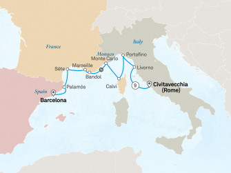 Маршрут круиза «Средиземноморские Ривьеры»