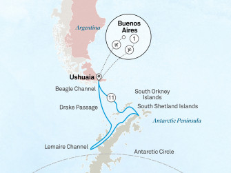 Маршрут круиза «Круиз в Антарктику»