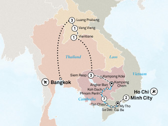 Маршрут круиза «Путешествие по Меконгу »