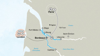 Маршрут круиза «Beautiful Bordeaux with Paris & London»