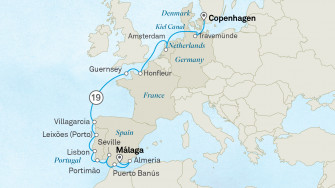 Маршрут круиза «Круиз из Северной Европы к Иберии»