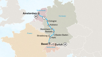 Маршрут круиза «Рождественские ярмарки Рейна»