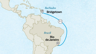 Маршрут круиза «Велнесс-круиз: Барбадос - Рио-де-Жанейро»