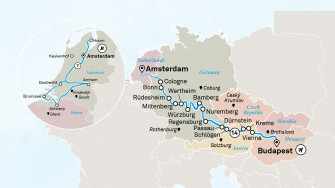 Маршрут круиза «Сокровища Европы, ветряные мельницы и тюльпаны »