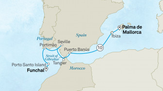 Маршрут круиза «Мадейра и Балеарские острова»