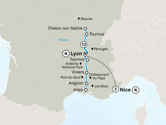 Маршрут круиза «Прекрасный юг Франции и Ривьера»